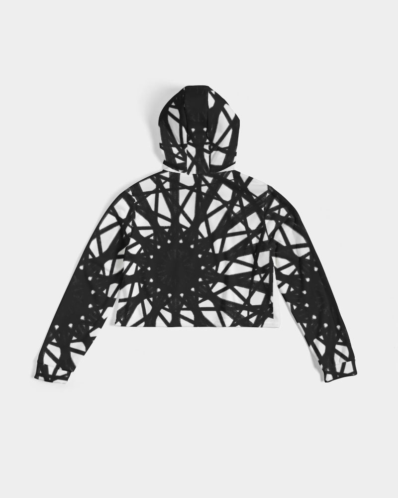 Black Hole Son Women's All-Over Print Cropped Hoodie