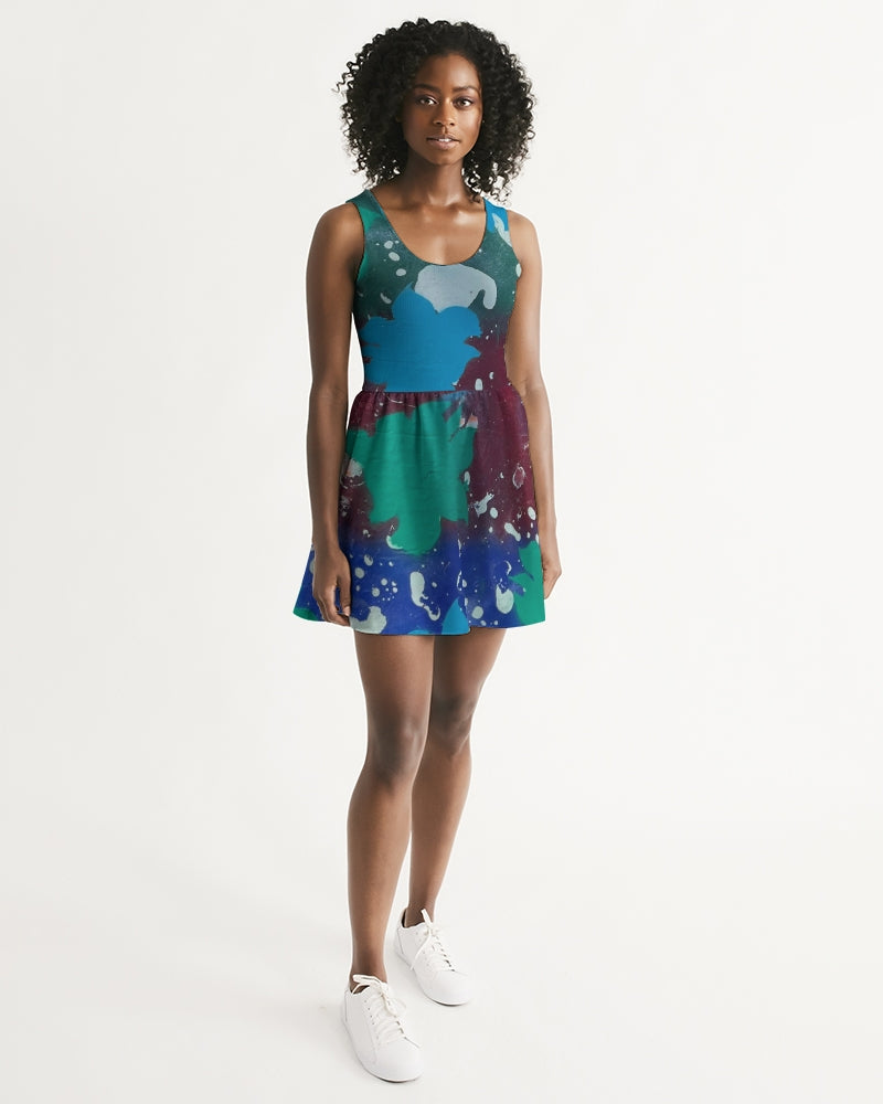 Drop leaf Women's All-Over Print Scoop Neck Skater Dress