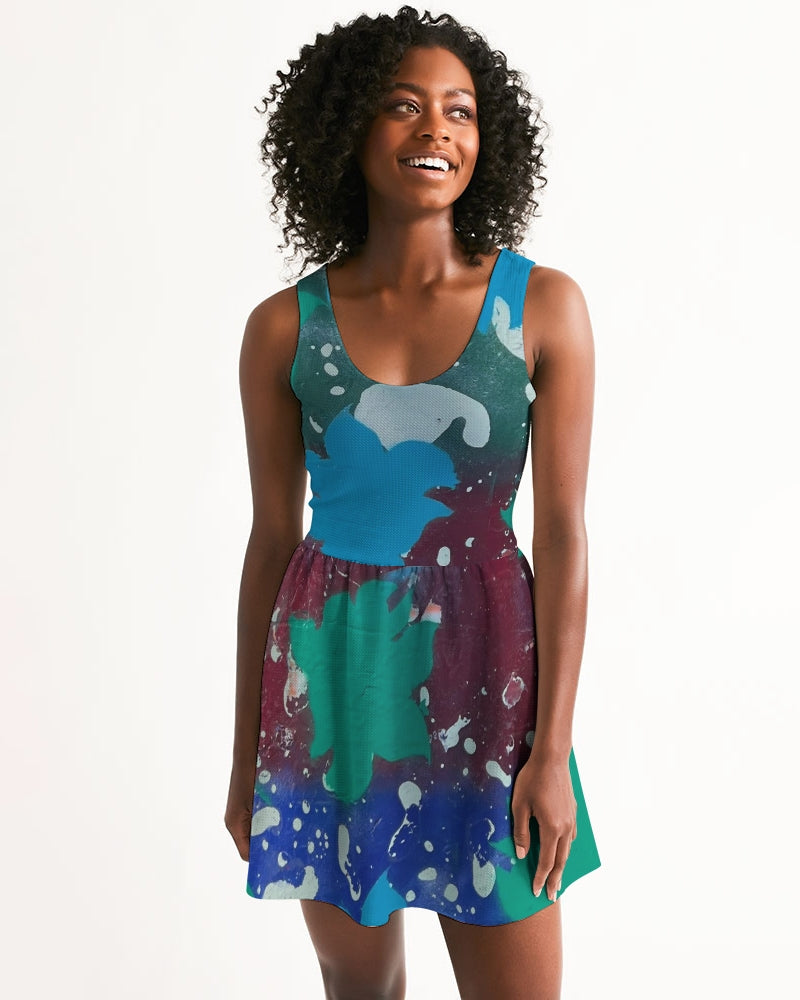 Drop leaf Women's All-Over Print Scoop Neck Skater Dress