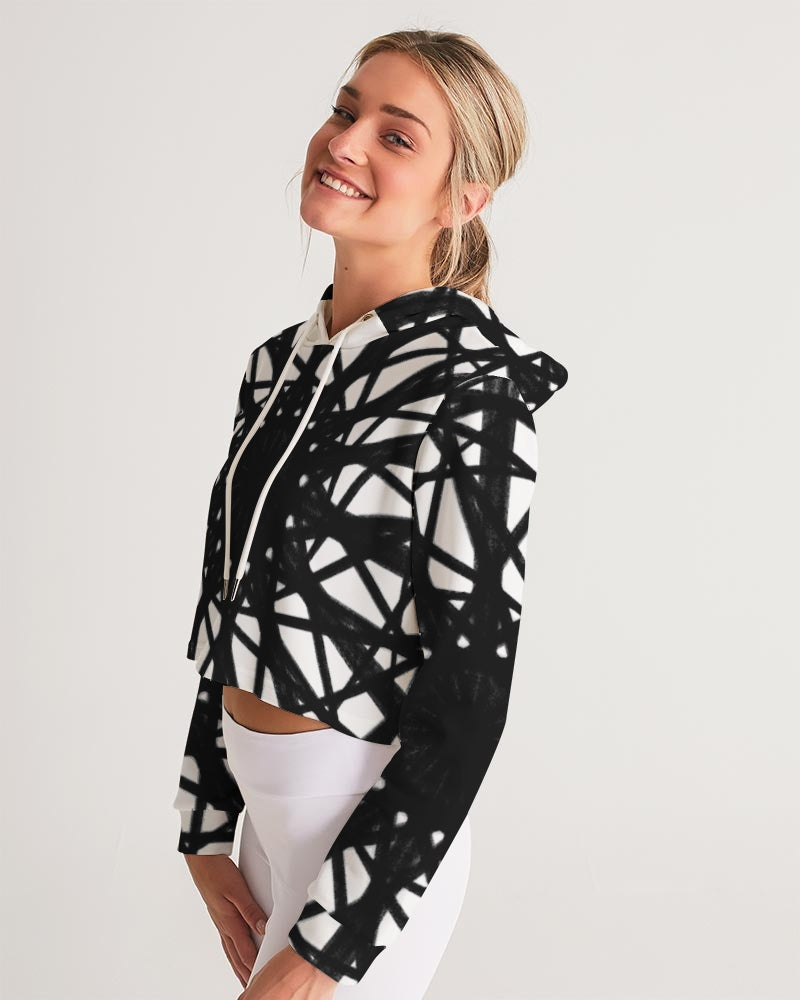 Black Hole Son Women's All-Over Print Cropped Hoodie
