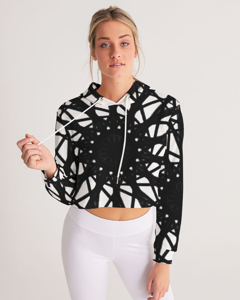 Black Hole Son Women's All-Over Print Cropped Hoodie