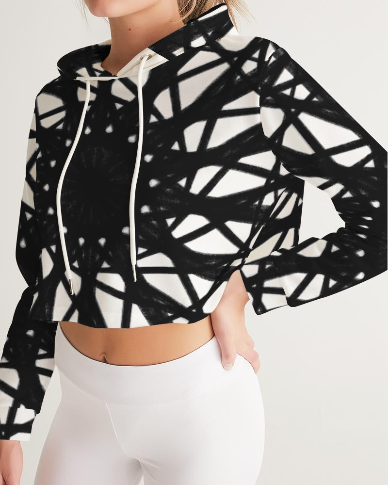 Black Hole Son Women's All-Over Print Cropped Hoodie