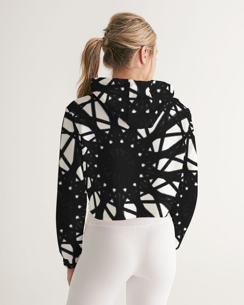 Black Hole Son Women's All-Over Print Cropped Hoodie