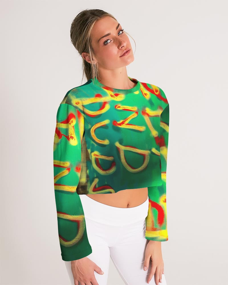 Deep end paint Women's Cropped Sweatshirt