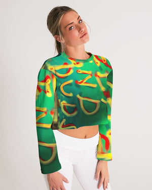 Deep end paint Women's Cropped Sweatshirt
