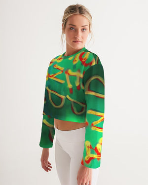 Deep end paint Women's Cropped Sweatshirt
