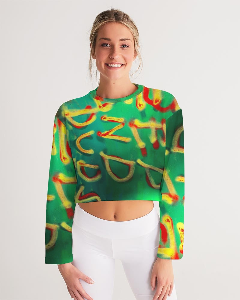 Deep end paint Women's Cropped Sweatshirt