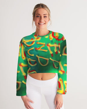 Deep end paint Women's Cropped Sweatshirt
