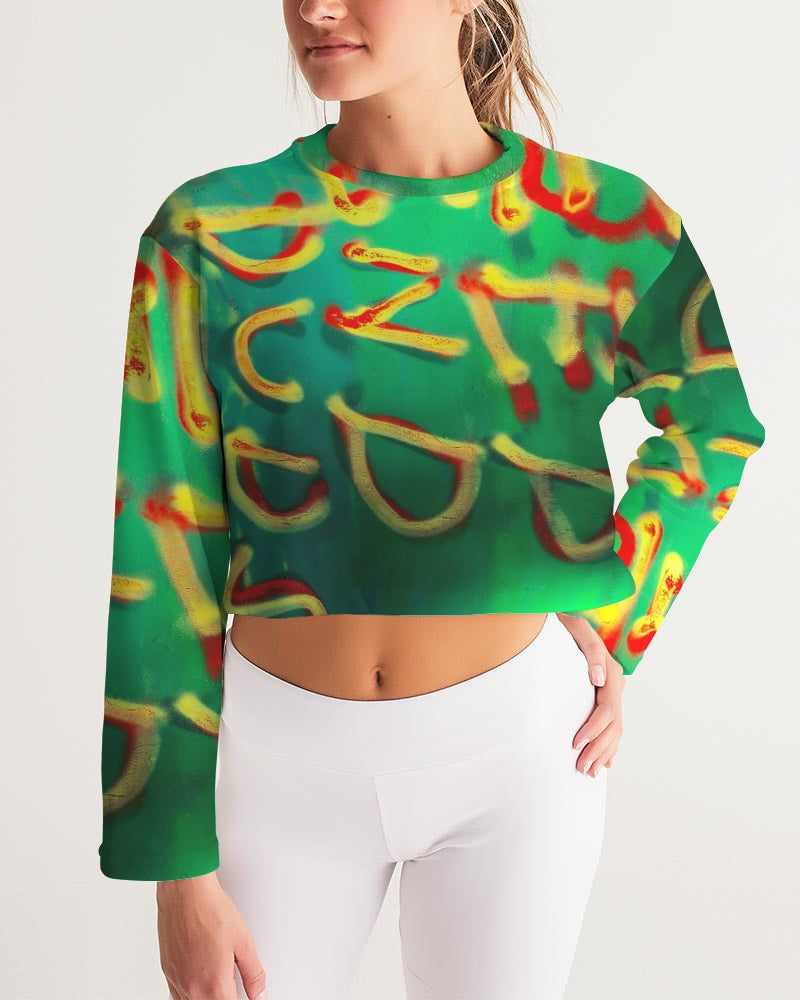 Deep end paint Women's Cropped Sweatshirt